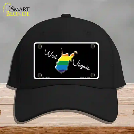 West Virginia Rainbow Novelty License Plate Hat Cotton / Black