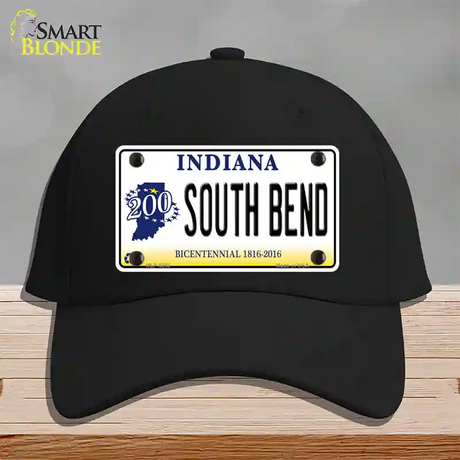 South Bend Indiana Novelty License Plate Hat Cotton / Black