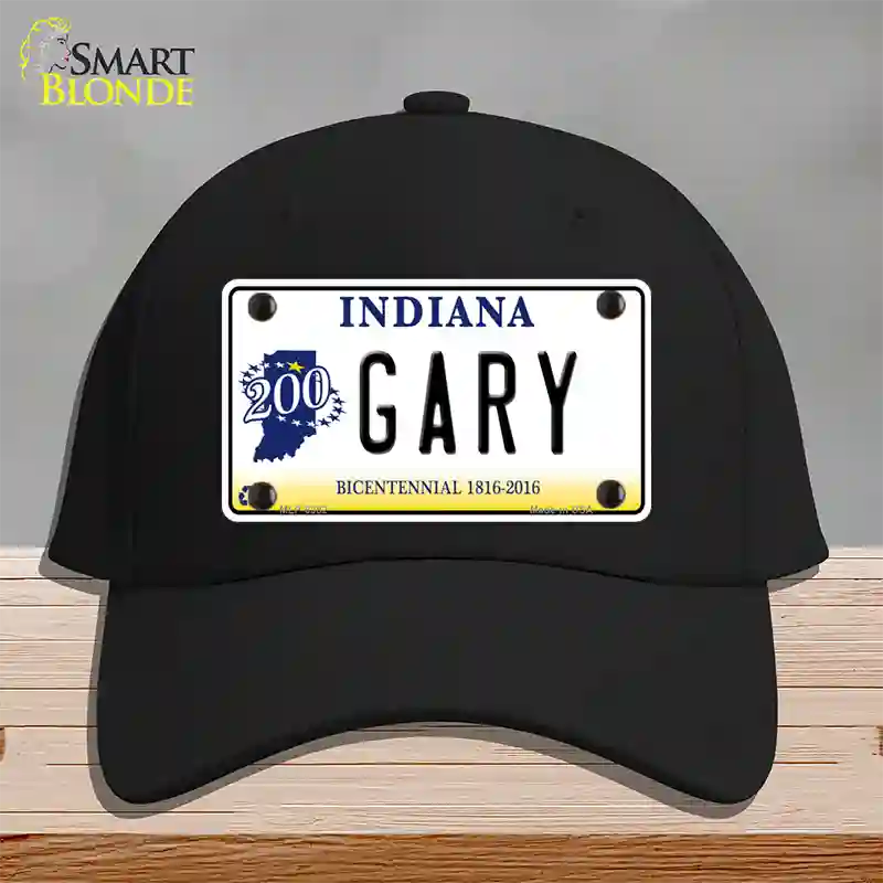 Gary Indiana Novelty License Plate Hat Cotton / Black