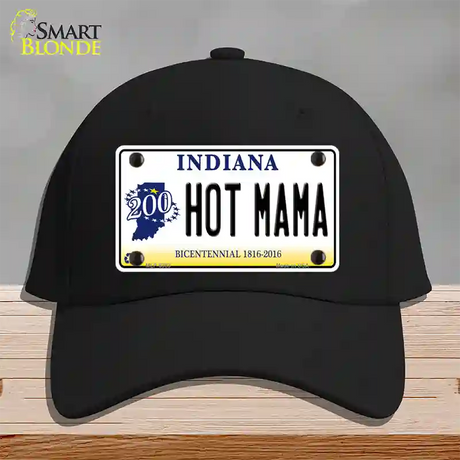 Hot Mama Indiana Novelty License Plate Hat Cotton / Black