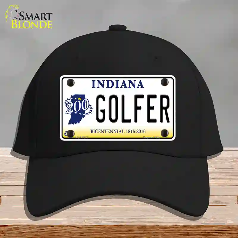 Golfer Indiana Novelty License Plate Hat Cotton / Black