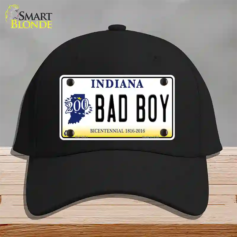 Bad Boy Indiana Novelty License Plate Hat Cotton / Black