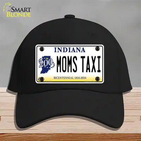 Moms Taxi Indiana Novelty License Plate Hat Cotton / Black