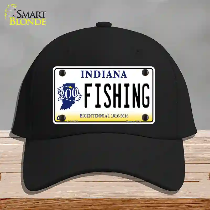 Fishing Indiana Novelty License Plate Hat Cotton / Black