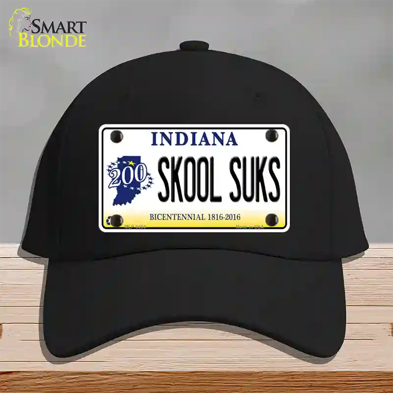 Skook Suks Indiana Novelty License Plate Hat Cotton / Black