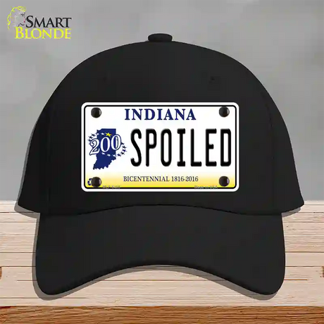 Spoiled Indiana Novelty License Plate Hat Cotton / Black