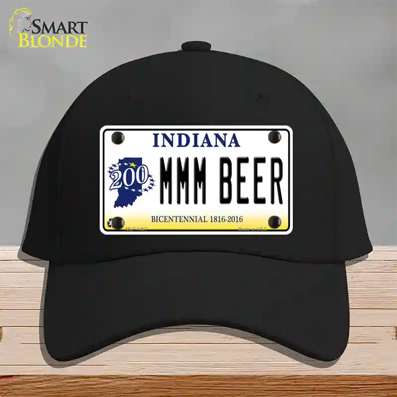 MMM Beer Indiana Novelty License Plate Hat Cotton / Black