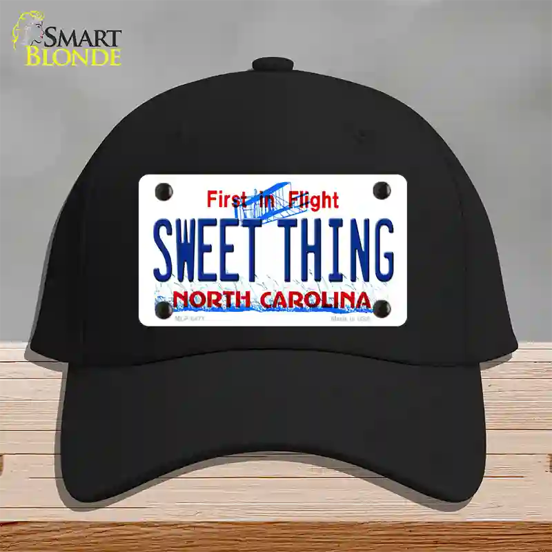 Sweet Thing North Carolina Novelty License Plate Hat Cotton / Black