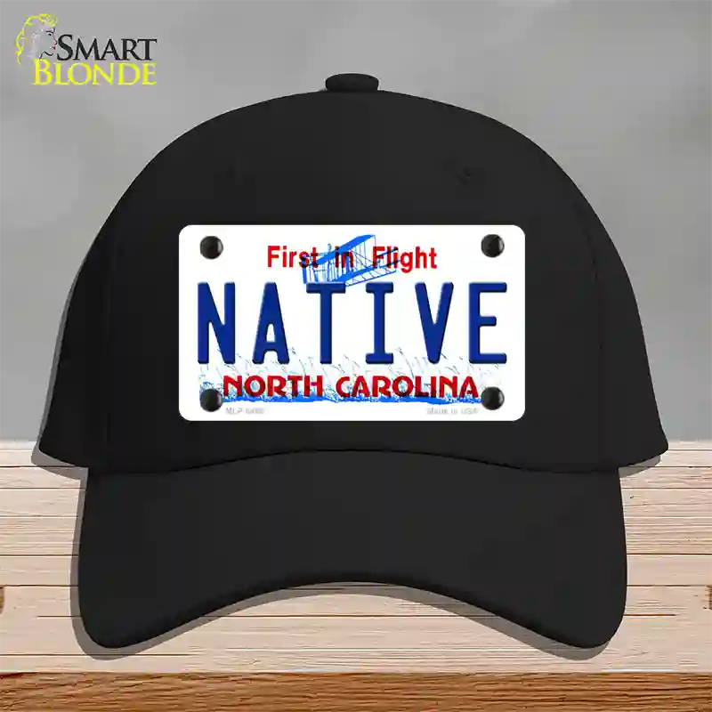 Native North Carolina Novelty License Plate Hat Cotton / Black
