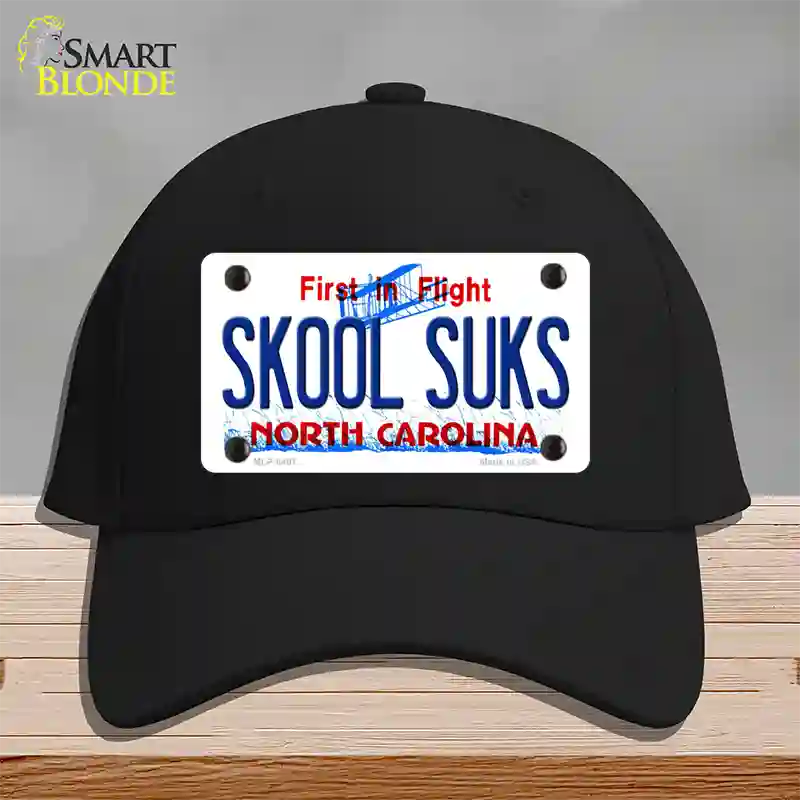 Skool Suks North Carolina Novelty License Plate Hat Cotton / Black