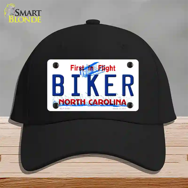 Biker North Carolina Novelty License Plate Hat Cotton / Black