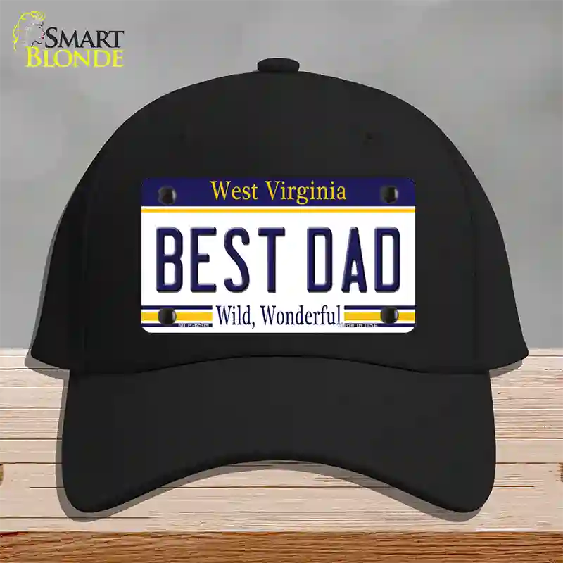 Best Dad West Virginia Novelty License Plate Hat Cotton / Black