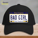 Bad Girl West Virginia Novelty License Plate Hat Cotton / Black