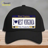 I Love West Virginia Novelty License Plate Hat Cotton / Black