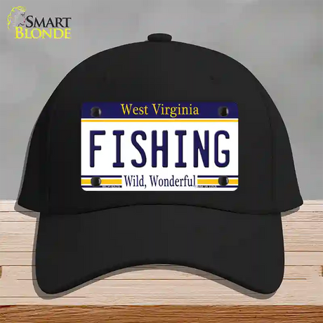 Fishing West Virginia Novelty License Plate Hat Cotton / Black