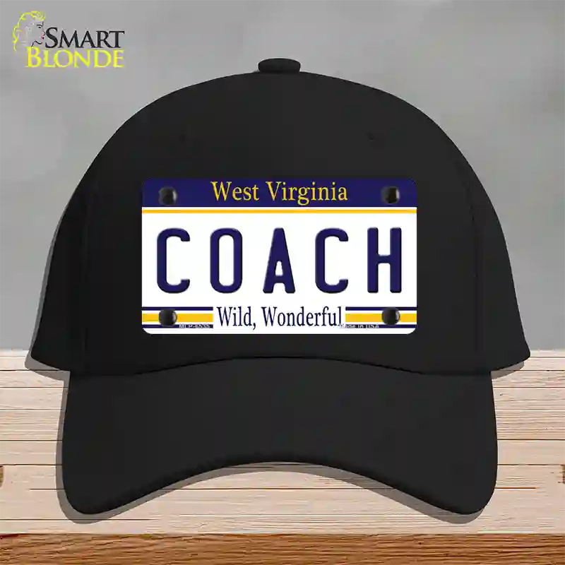 Coach West Virginia Novelty License Plate Hat Cotton / Black