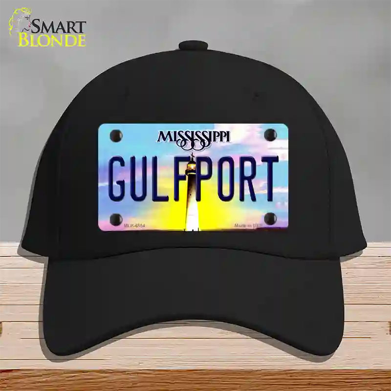 Gulfport Mississippi Novelty License Plate Hat Cotton / Black