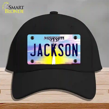 Jackson Mississippi Novelty License Plate Hat Cotton / Black