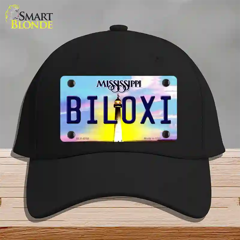 Biloxi Mississippi Novelty License Plate Hat Cotton / Black