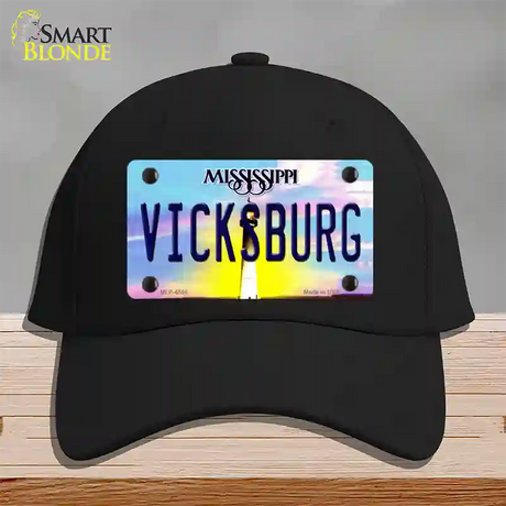 Vicksburg Mississippi Novelty License Plate Hat Cotton / Black