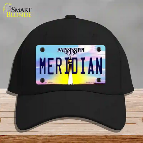 Meridian Mississippi Novelty License Plate Hat Cotton / Black