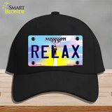 Relax Mississippi Novelty License Plate Hat Cotton / Black