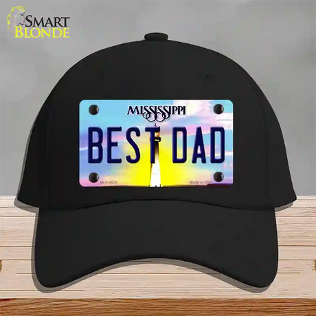 Best Dad Mississippi Novelty License Plate Hat Cotton / Black