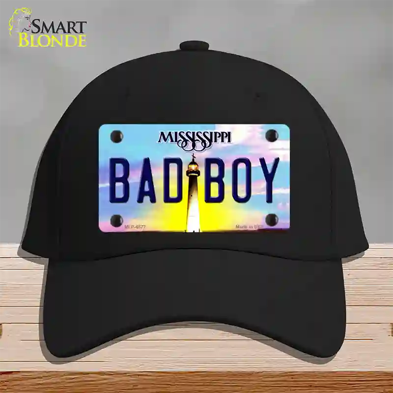 Bad Boy Mississippi Novelty License Plate Hat Cotton / Black