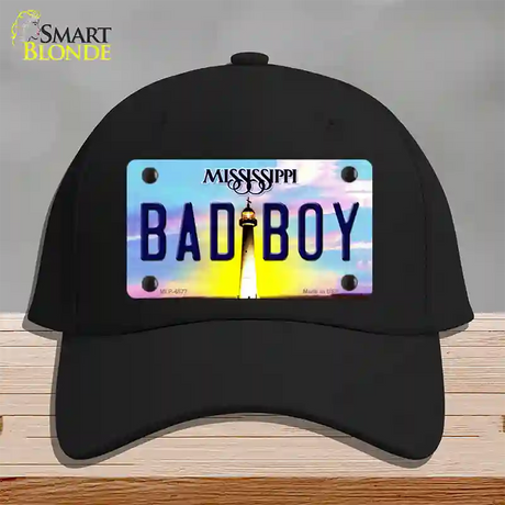 Bad Boy Mississippi Novelty License Plate Hat Cotton / Black