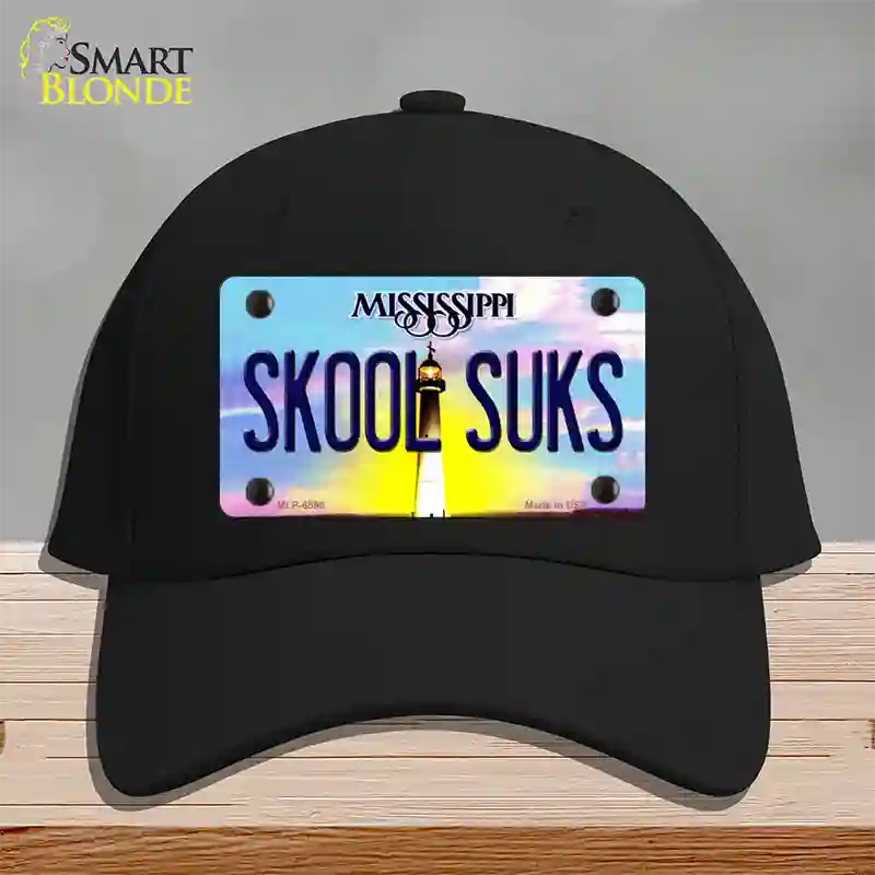 Skool Suks Mississippi Novelty License Plate Hat Cotton / Black