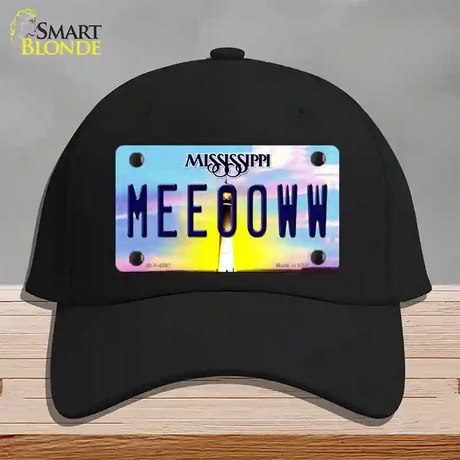 Meeooww Mississippi Novelty License Plate Hat Cotton / Black