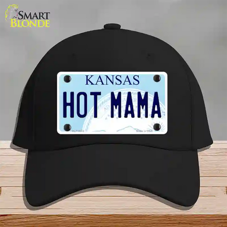 Hot Mama Kansas Novelty License Plate Hat Cotton / Black