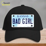 Bad Girl Kansas Novelty License Plate Hat Cotton / Black