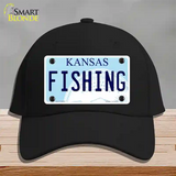 Fishing Kansas Novelty License Plate Hat Cotton / Black