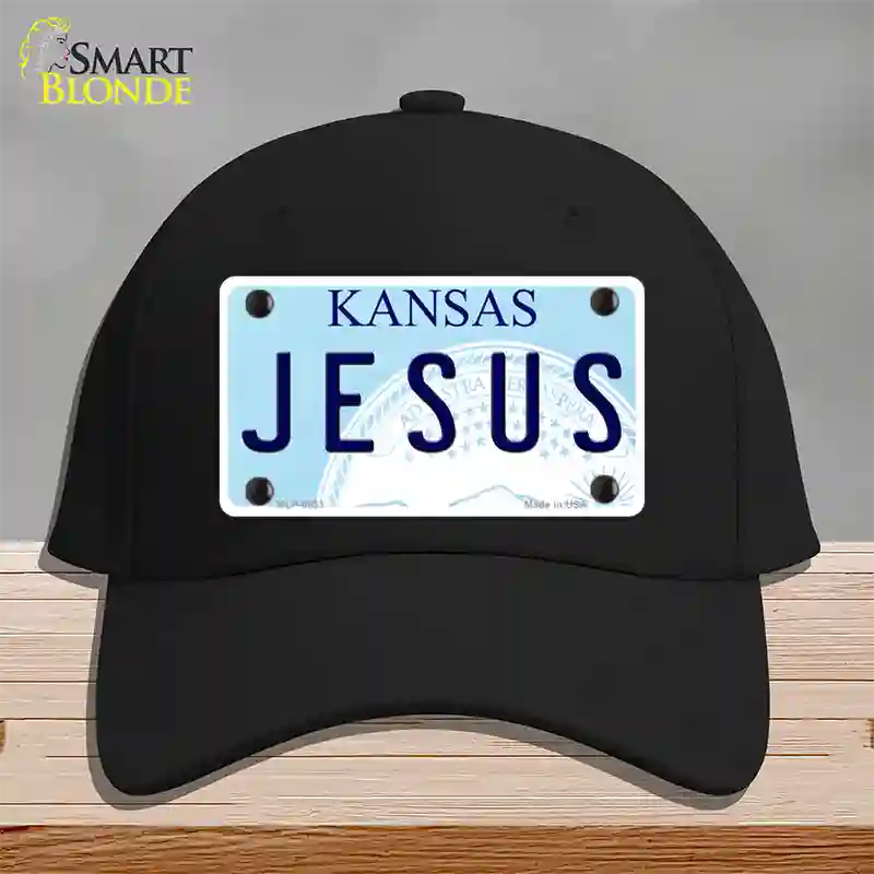 Jesus Kansas Novelty License Plate Hat Cotton / Black