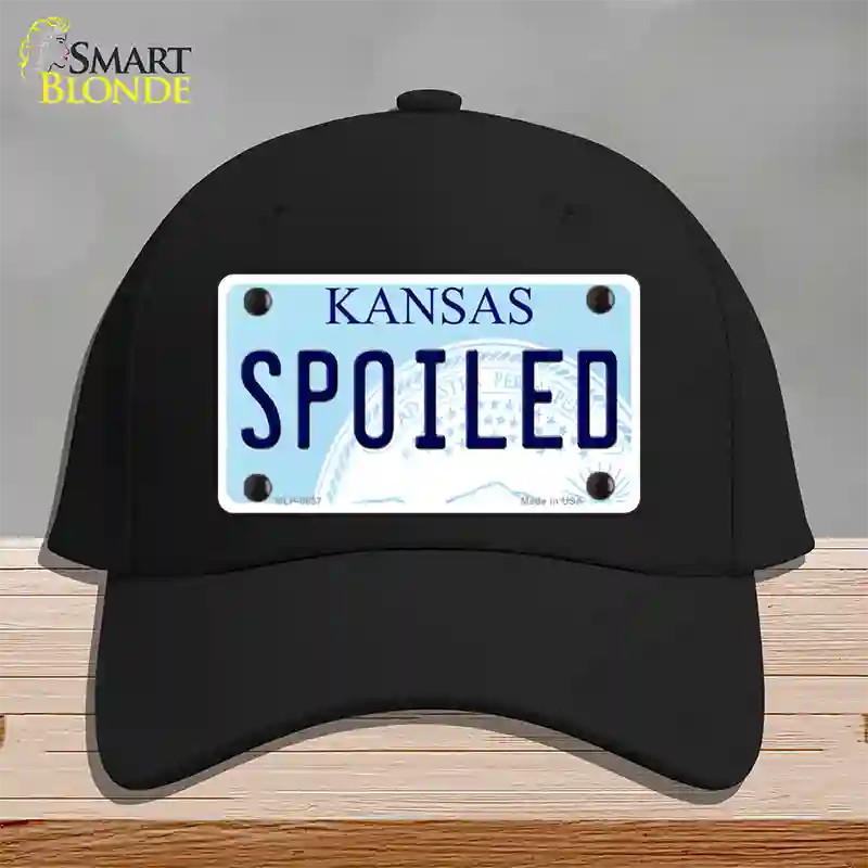 Spoiled Kansas Novelty License Plate Hat Cotton / Black