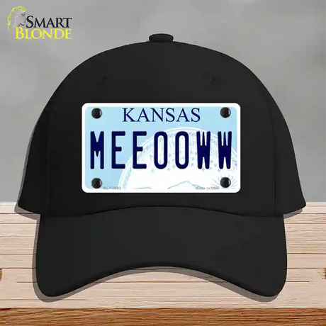 Meeooww Kansas Novelty License Plate Hat Cotton / Black