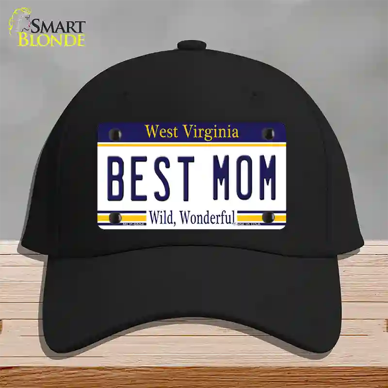 Best Mom West Virginia Novelty License Plate Hat Cotton / Black