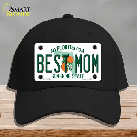 Best Mom Florida Novelty License Plate Hat Cotton / Black