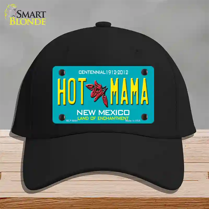 Hot Mama New Mexico Novelty License Plate Hat Cotton / Black