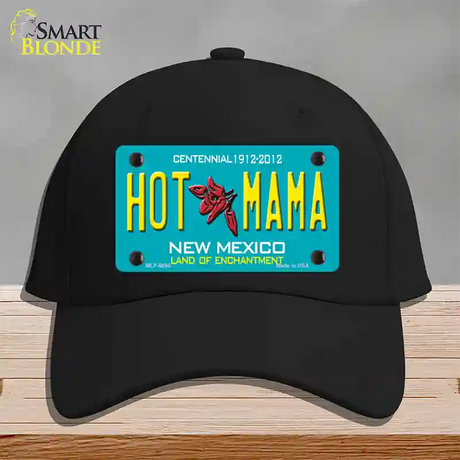 Hot Mama New Mexico Novelty License Plate Hat Cotton / Black