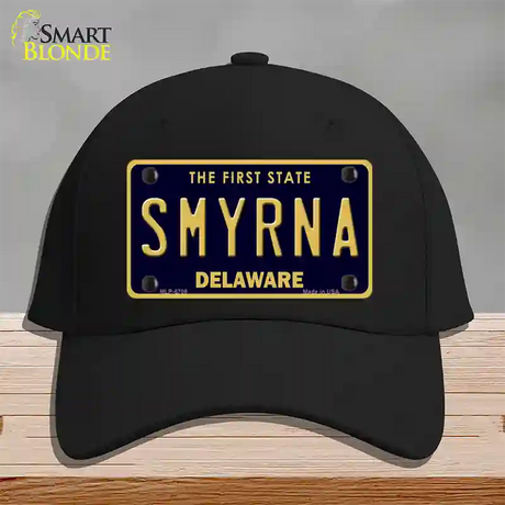 Smyrna Delaware Novelty License Plate Hat Cotton / Black