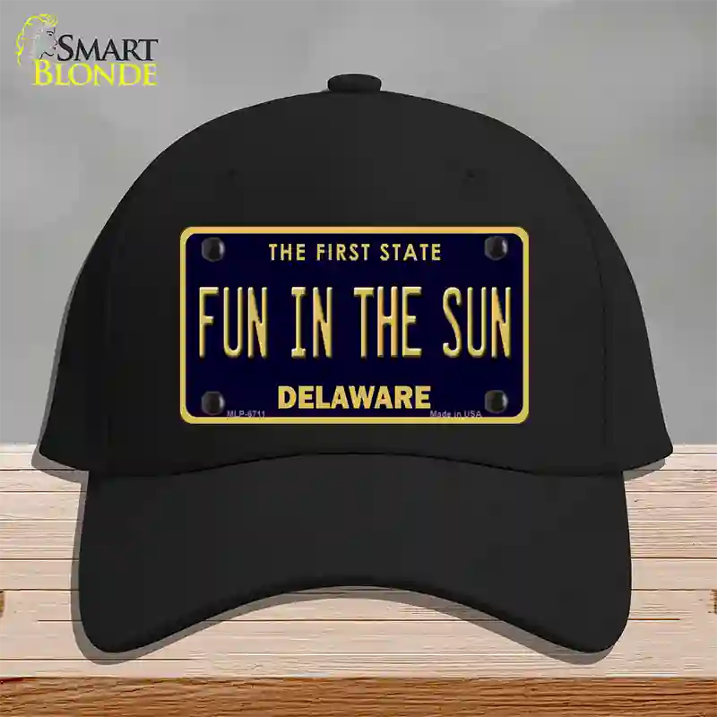 Fun In The Sun Delaware Novelty License Plate Hat Cotton / Black