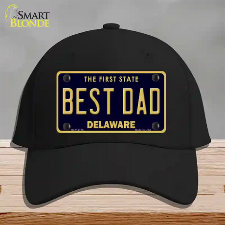 Best Dad Delaware Novelty License Plate Hat Cotton / Black