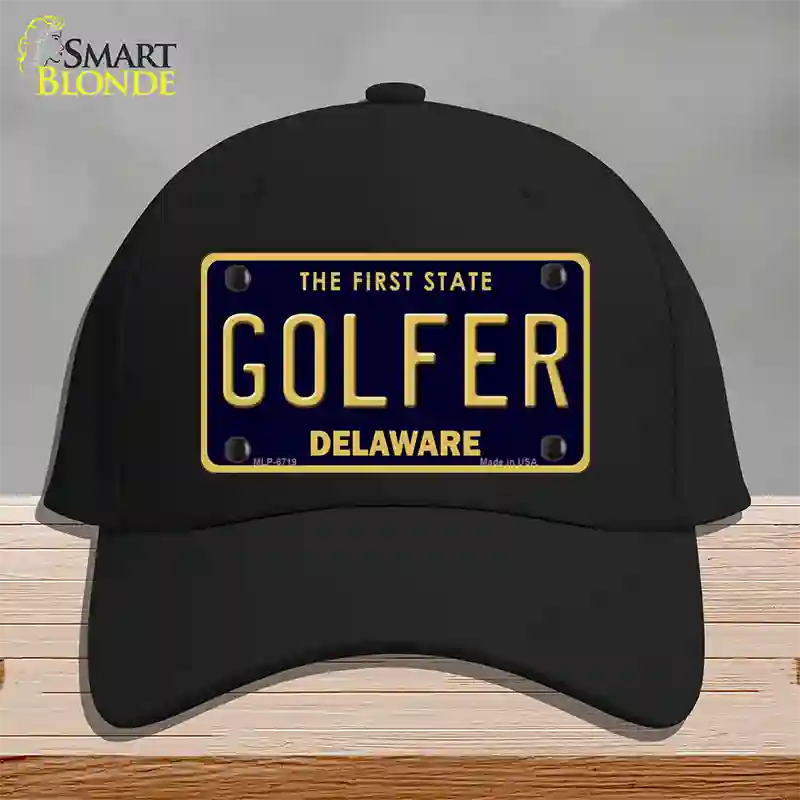 Golfer Delaware Novelty License Plate Hat Cotton / Black