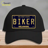 Biker Delaware Novelty License Plate Hat Cotton / Black