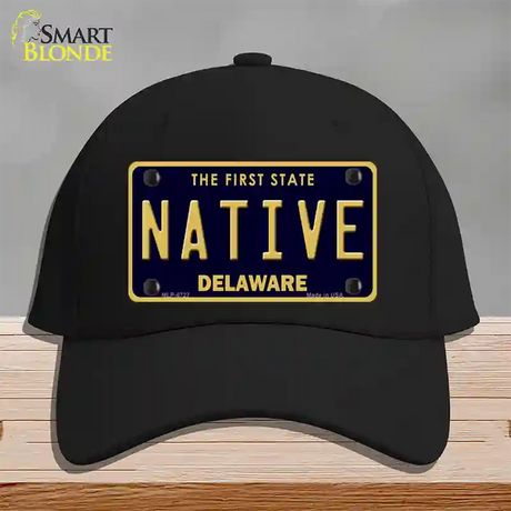 Native Delaware Novelty License Plate Hat Cotton / Black