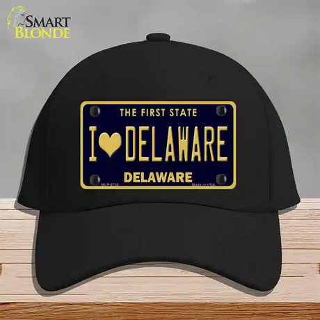 I Love Delaware Novelty License Plate Hat Cotton / Black