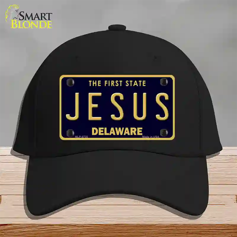 Jesus Delaware Novelty License Plate Hat Cotton / Black