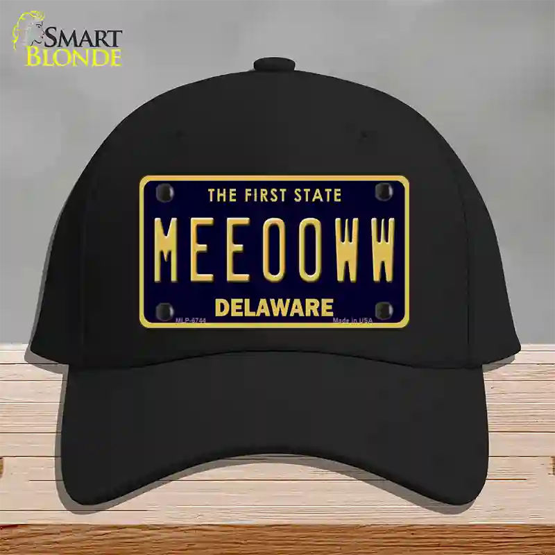 Meeooww Delaware Novelty License Plate Hat Cotton / Black